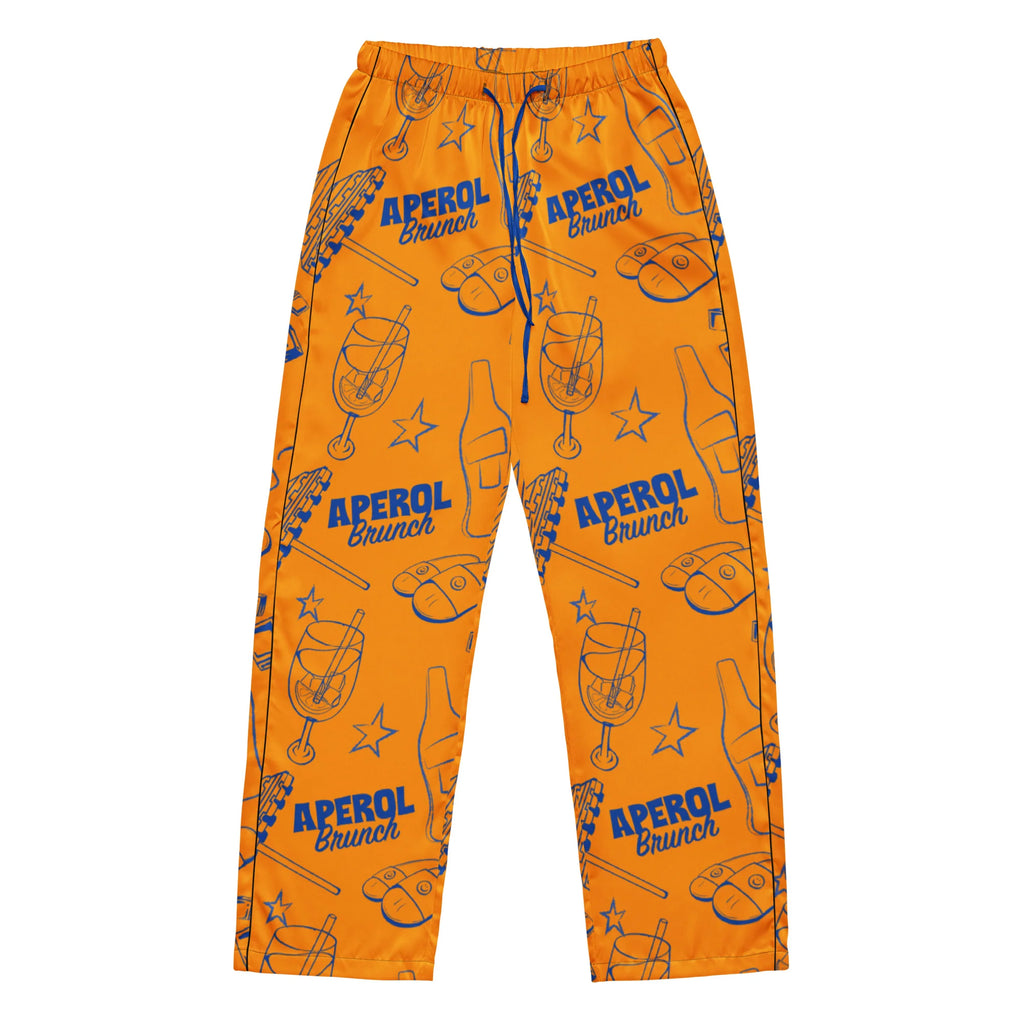 Brunch Spritz Orange Women's Satin Pajama Set | Button-Up Shirt & Pants | Citrus Cocktail Print Loungewear | Brunch Lover Gift