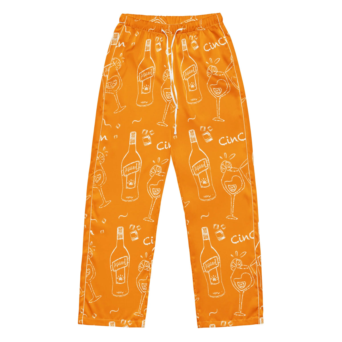 Cin Cin Orange Women's Pajama Set | Button-Up Shirt & Pants | Cocktail Print Loungewear | Aperitivo Pajamas | Brunch & Girls Trip Gift