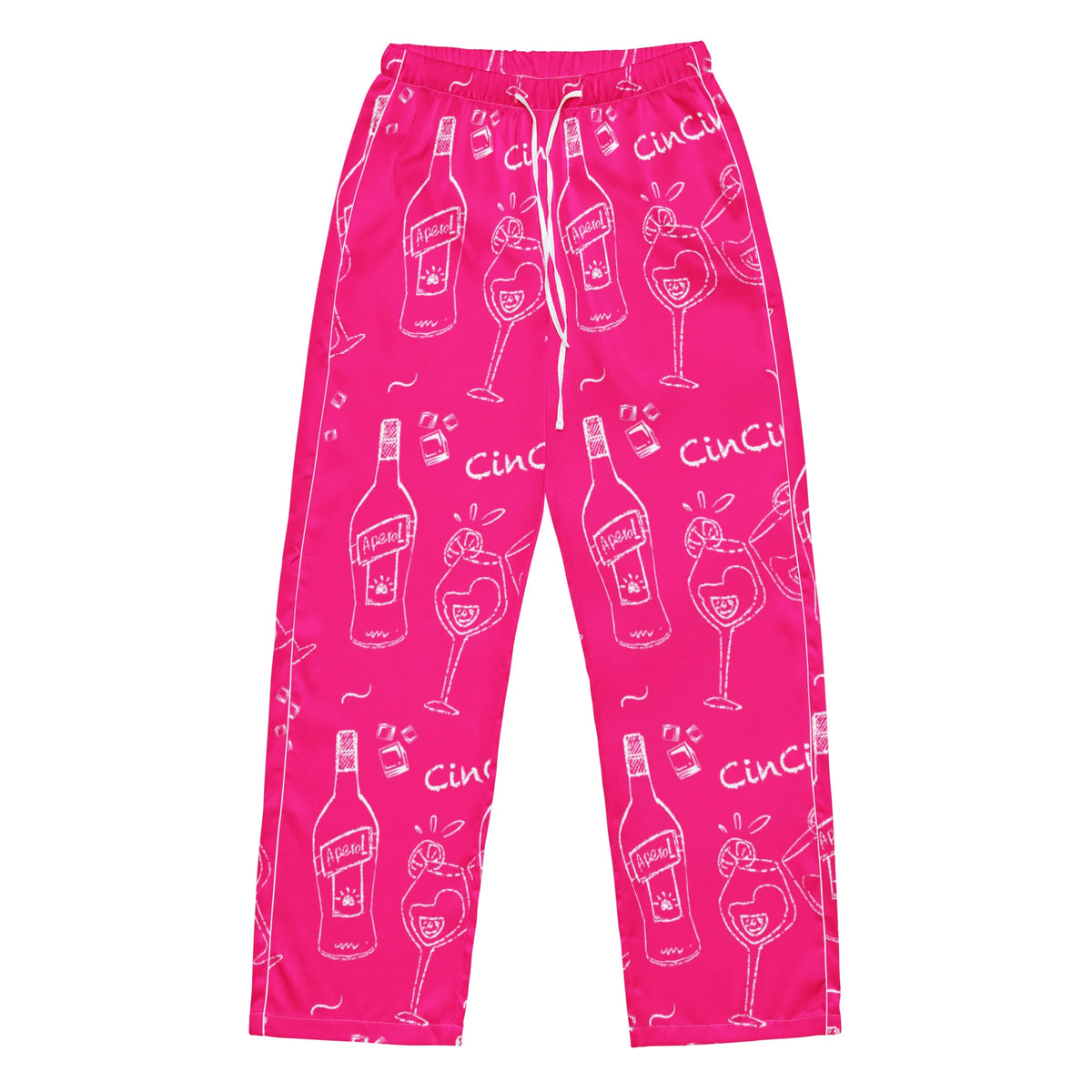 Cin Cin Pink Women's Pajama Set | Button-Up Shirt & Pants | Cocktail Print Loungewear | Aperitivo Pajamas | Brunch & Girls Trip Gift