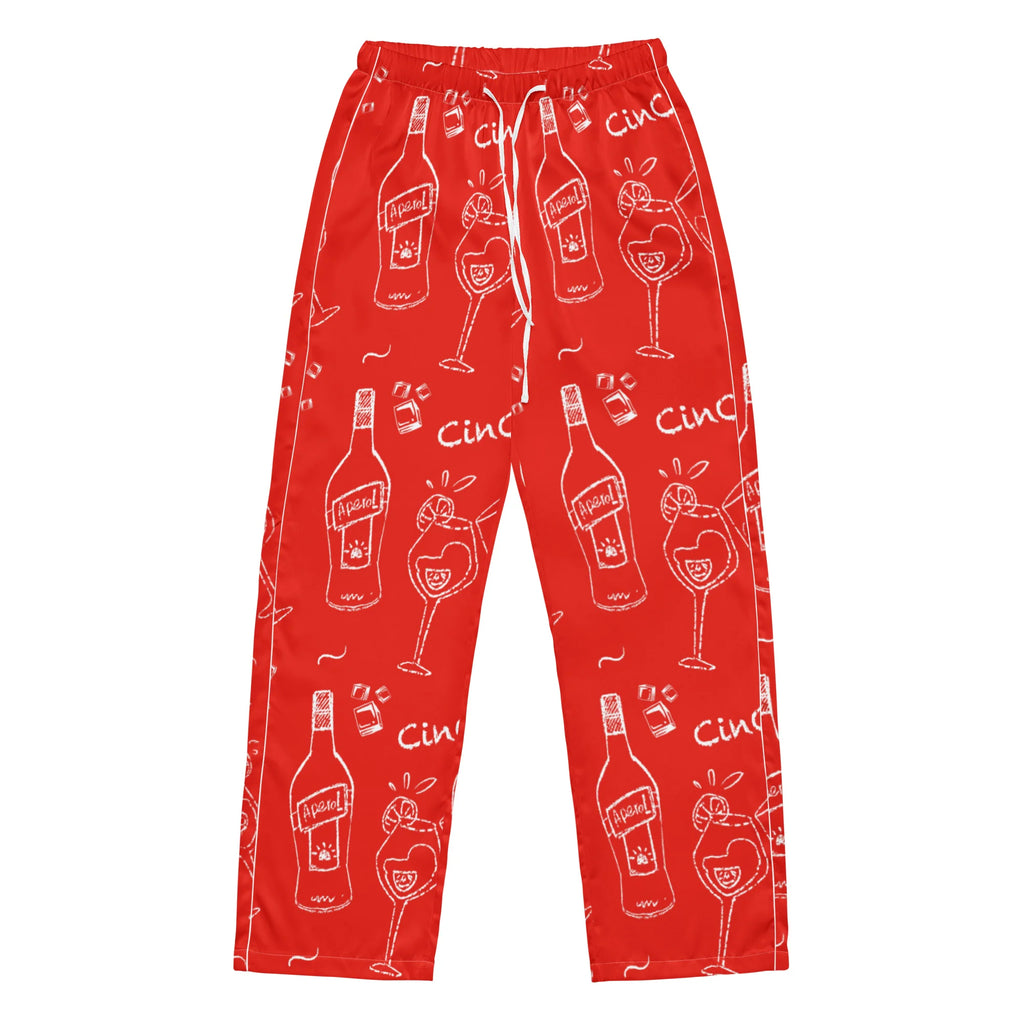 Cin Cin Red Women's Pajama Set | Button-Up Shirt & Pants | Cocktail Print Loungewear | Aperitivo Pajamas | Brunch & Girls Trip Gift