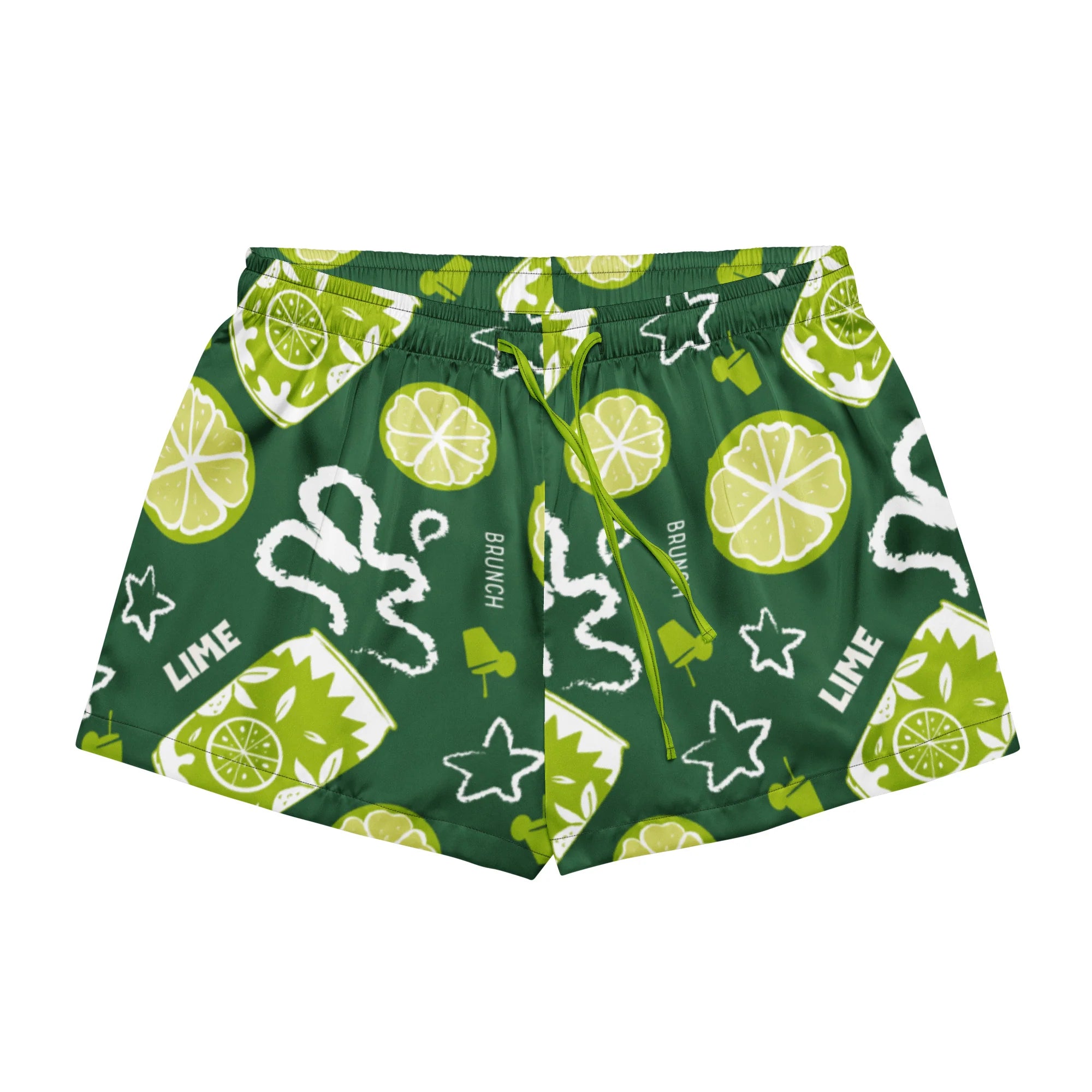 Lime Green Brunch Women's Pajama Set | Button-Up Shirt & Shorts | Citrus Fruit Print Loungewear | Girls Trip & Brunch Gift