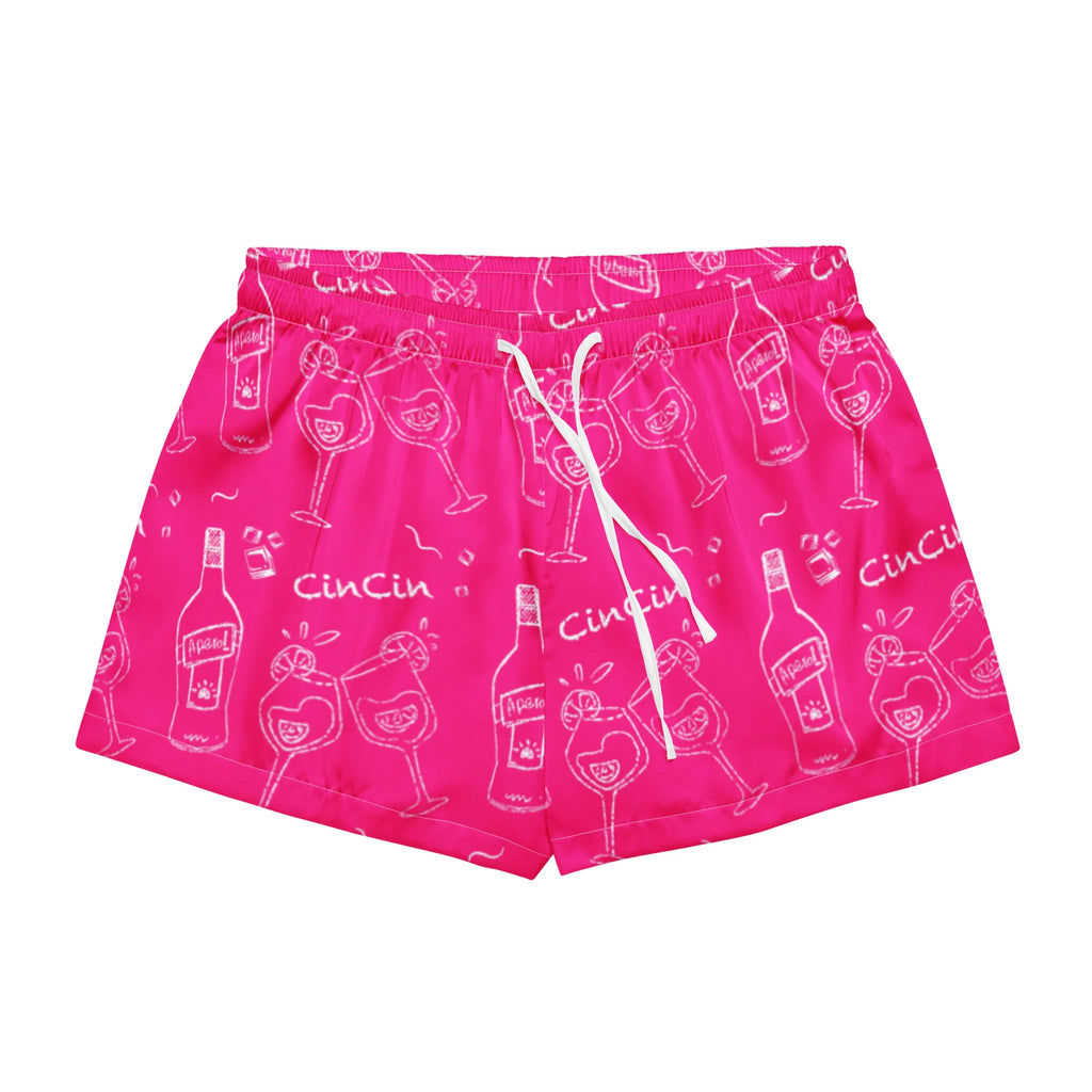 Cin Cin Pink Women's Pajama Set | Button-Up Shirt & Shorts | Cocktail Print Loungewear | Aperitivo Pajamas | Brunch & Girls Trip Gift