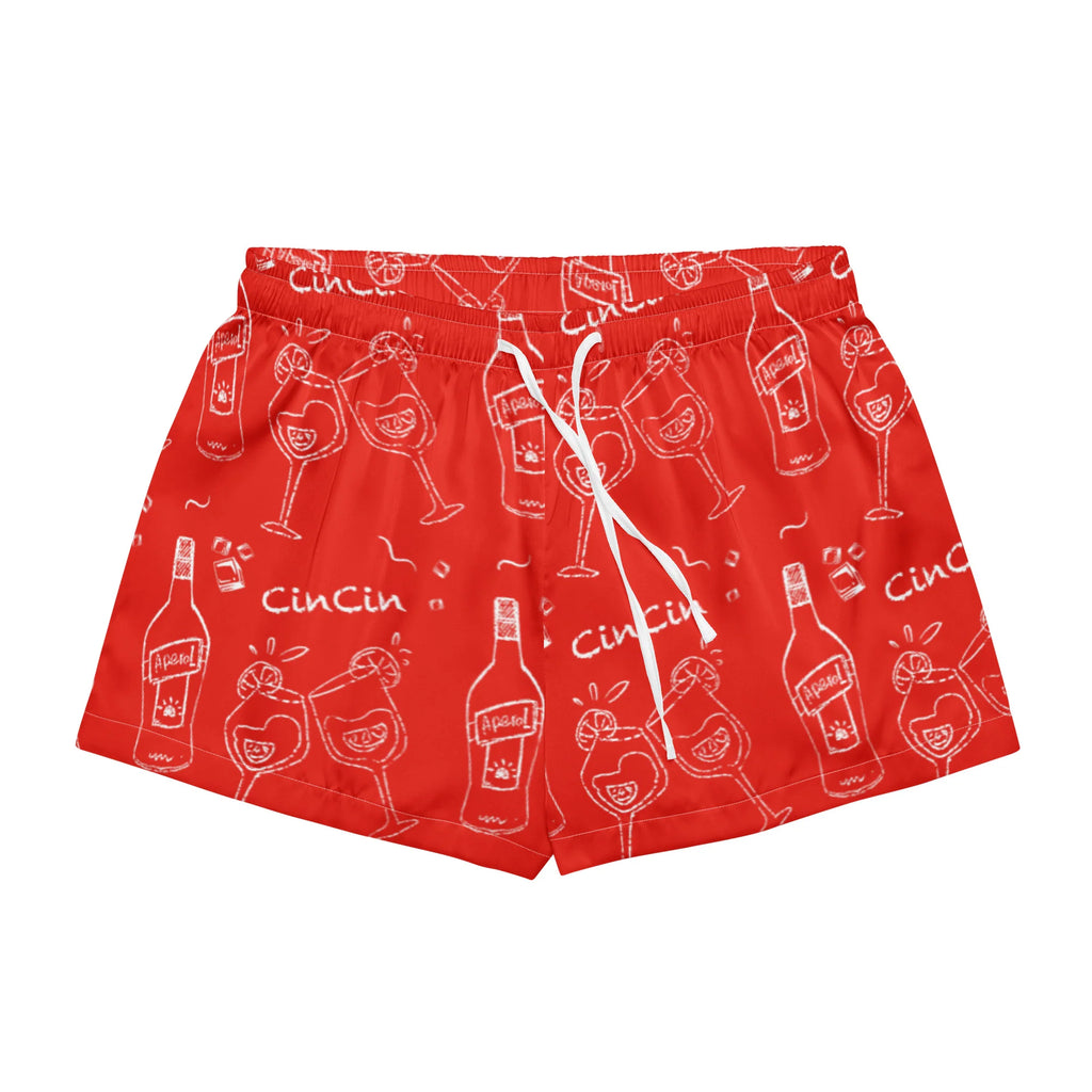 Cin Cin Red Women's Pajama Set | Button-Up Shirt & Shorts | Cocktail Print Loungewear | Aperitivo Pajamas | Brunch & Girls Trip Gift